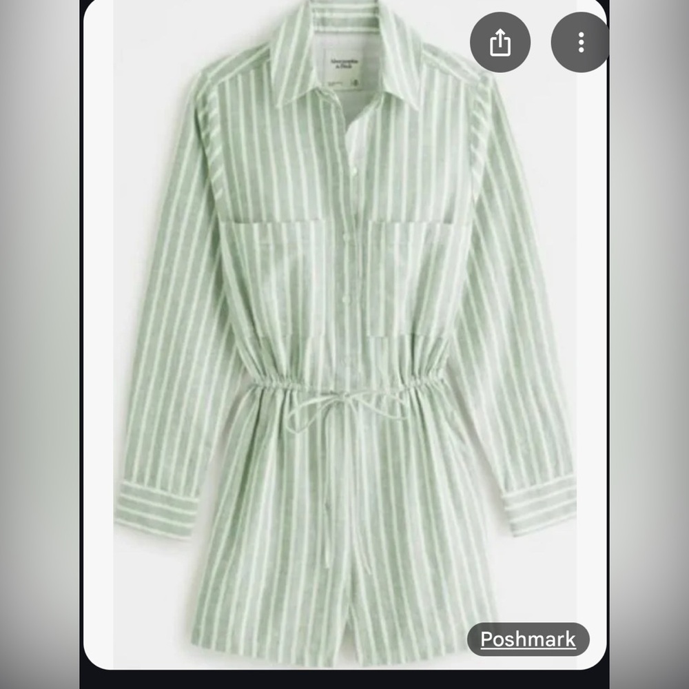 EUC Abercrombie linen blend easy waist romper